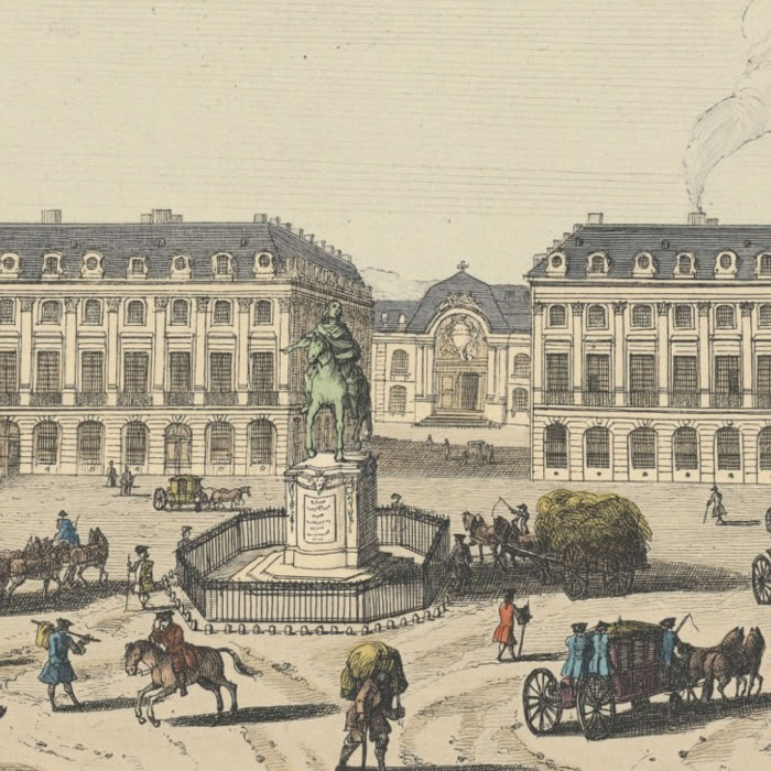 View of place Louis-le-Grand (place Vendôme) - Une estampe d’après Jacques Rigaud