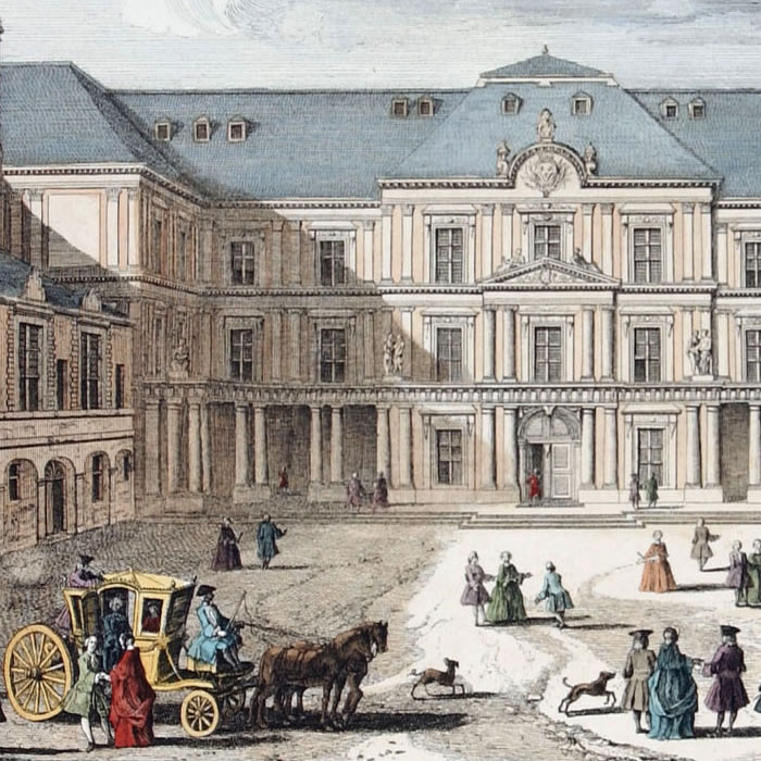 View of the courtyard of the Château de Blois - Une estampe d’après Jacques Rigaud