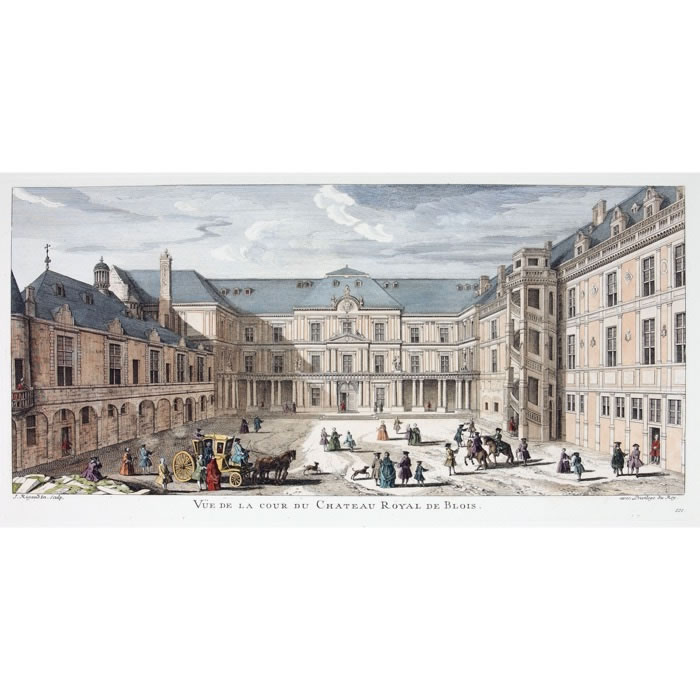 View of the courtyard of the Château de Blois - Une estampe d’après Jacques Rigaud