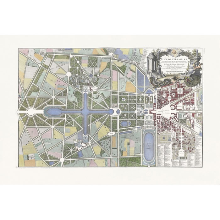 Plan of Versailles, the Petit Parc and its outbuildings - Une estampe d’après Jean de Lagrive