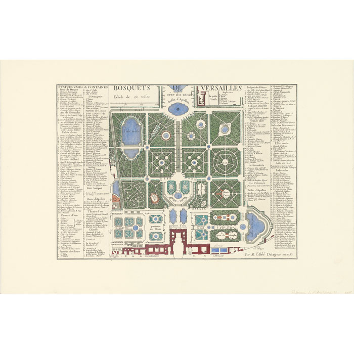 Plan des bosquets de Versailles - Une estampe d’après Jean Delagrive