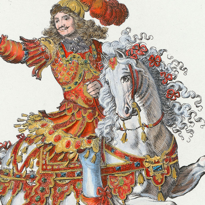Le maréchal de Gramont en costume de maréchal de camp général - Une estampe d’après François Chauveau