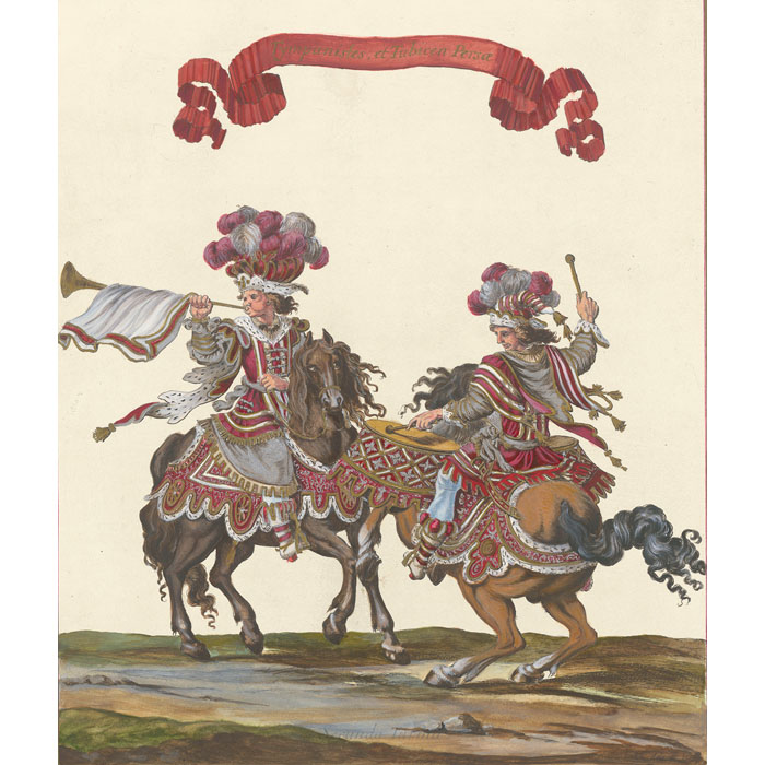 Drummer and Trumpeter from the Quadrille des Persans - Une estampe d’après François Chauveau