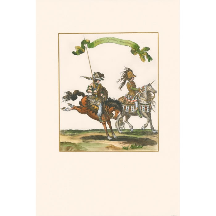 Fifth Quadrille: Native American page and squire - Une estampe d’après François Chauveau