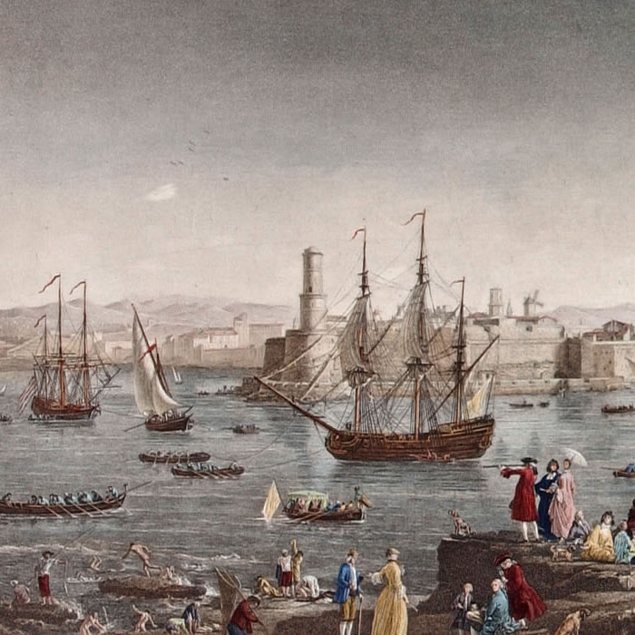 L’entrée du port de Marseille (1754) - Une estampe d’après Joseph Vernet