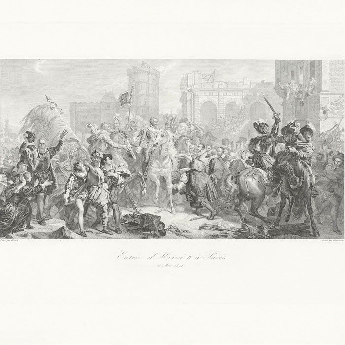 L’entrée d’Henri IV à Paris, le 22 mars 1594 - Une estampe d’après François Gérard