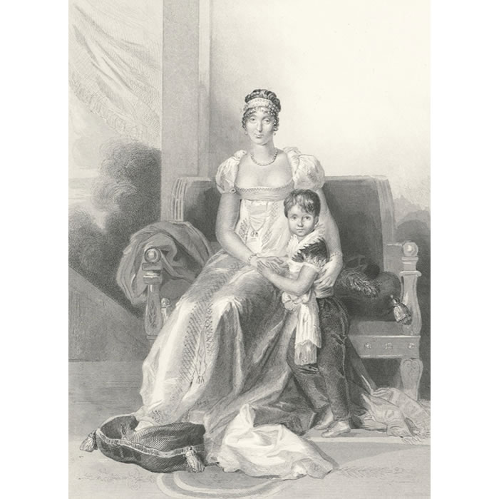 Portrait d’Hortense-Eugénie de Beauharnais - Une estampe d’après François Gérard