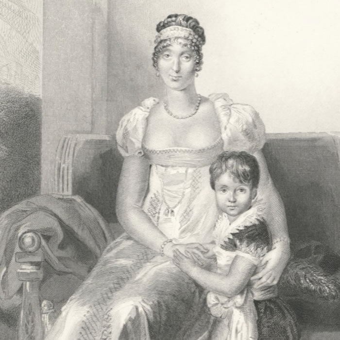 Portrait d’Hortense-Eugénie de Beauharnais - Une estampe d’après François Gérard