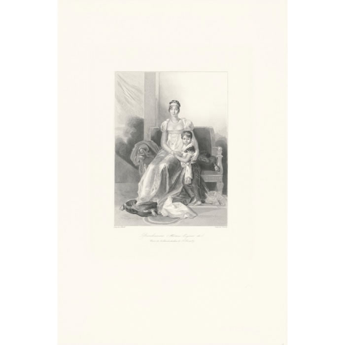 Portrait d’Hortense-Eugénie de Beauharnais - Une estampe d’après François Gérard