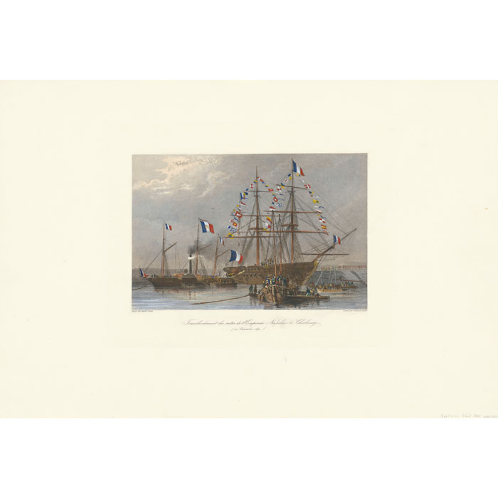 The return of the ashes of Emperor Napoleon I to Cherbourg, 10 December 1840 - Une estampe d’après Antoine Léon Morel-Fatio