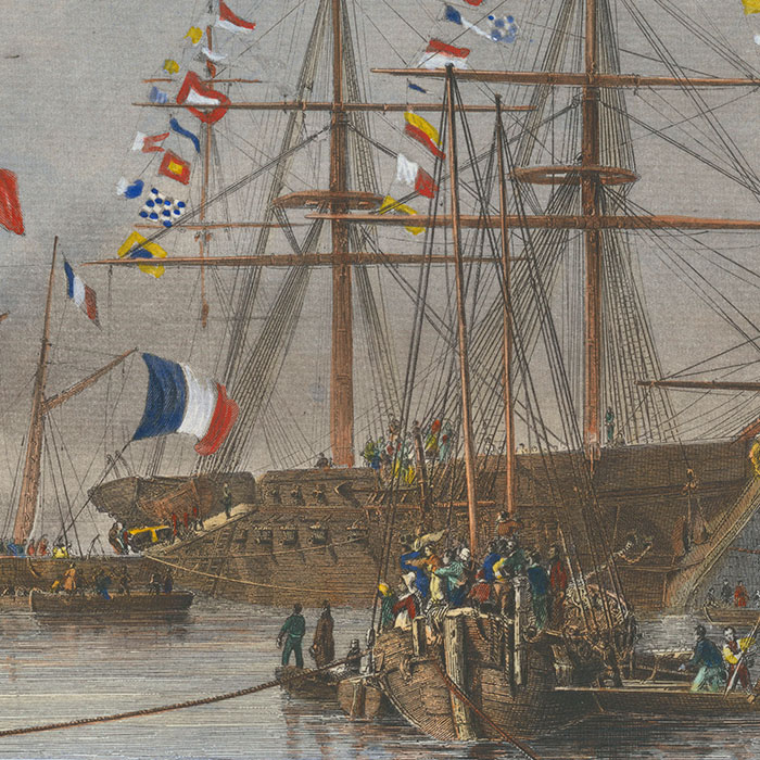 The return of the ashes of Emperor Napoleon I to Cherbourg, 10 December 1840 - Une estampe d’après Antoine Léon Morel-Fatio