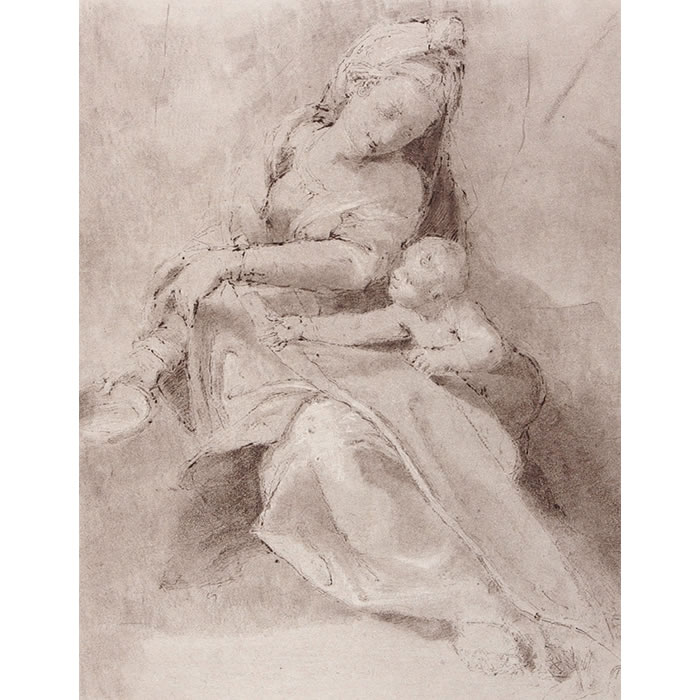 La Vierge à l’écuelle - Une estampe d’après Le Corrège