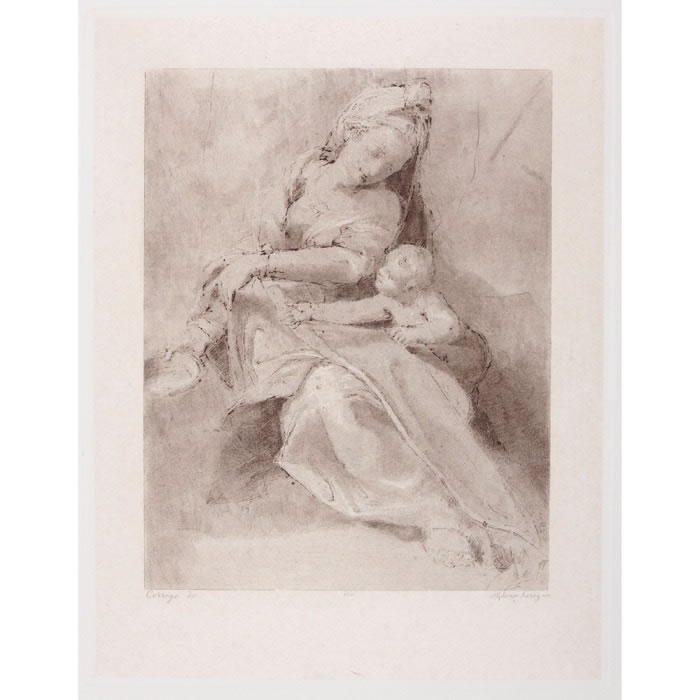 La Vierge à l’écuelle - Une estampe d’après Le Corrège