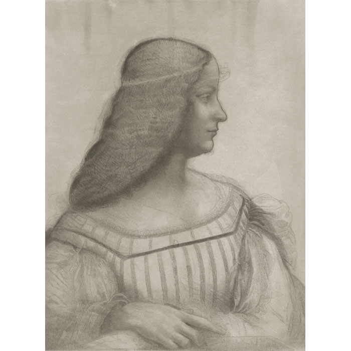 Portrait d’Isabelle d’Este - Une estampe d’après Léonard de Vinci
