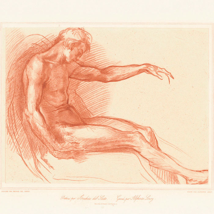 Première pensée de la Dispute du Saint-Sacrement - Une estampe d’après  Raphaël