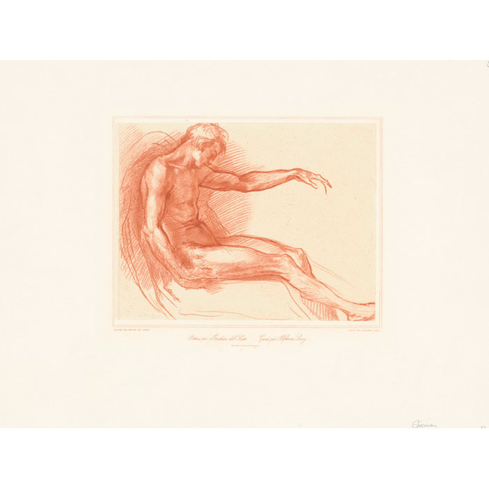 Première pensée de la Dispute du Saint-Sacrement - Une estampe d’après  Raphaël