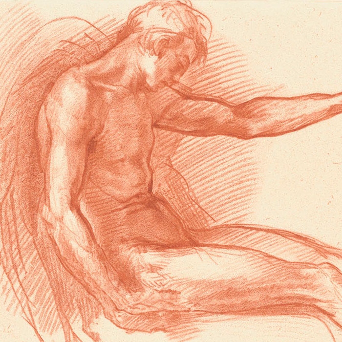 Première pensée de la Dispute du Saint-Sacrement - Une estampe d’après  Raphaël