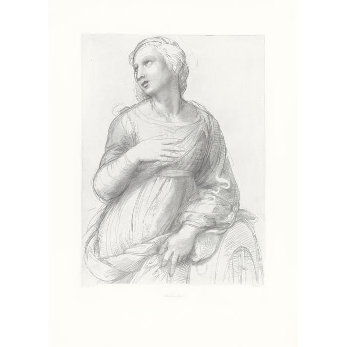 Étude pour sainte Catherine d’Alexandrie - Une estampe d’après  Raphaël