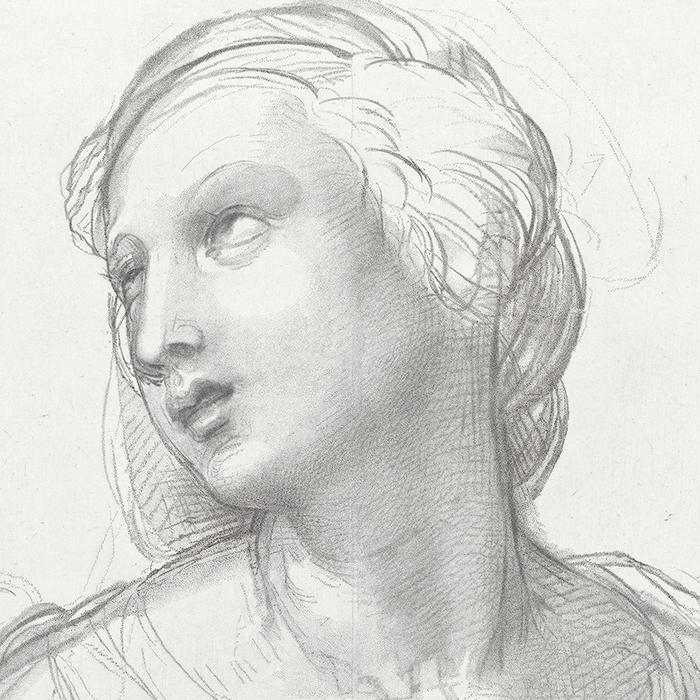 Étude pour sainte Catherine d’Alexandrie - Une estampe d’après  Raphaël
