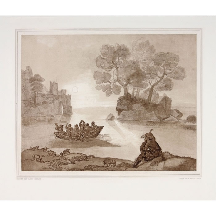 Paysage au bord de la mer - Une estampe d’après Claude Lorrain