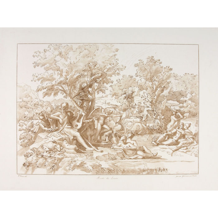 Apollon amoureux de Daphné - Une estampe d’après Nicolas Poussin