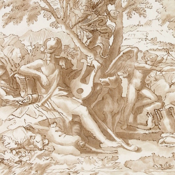 Apollon amoureux de Daphné - Une estampe d’après Nicolas Poussin
