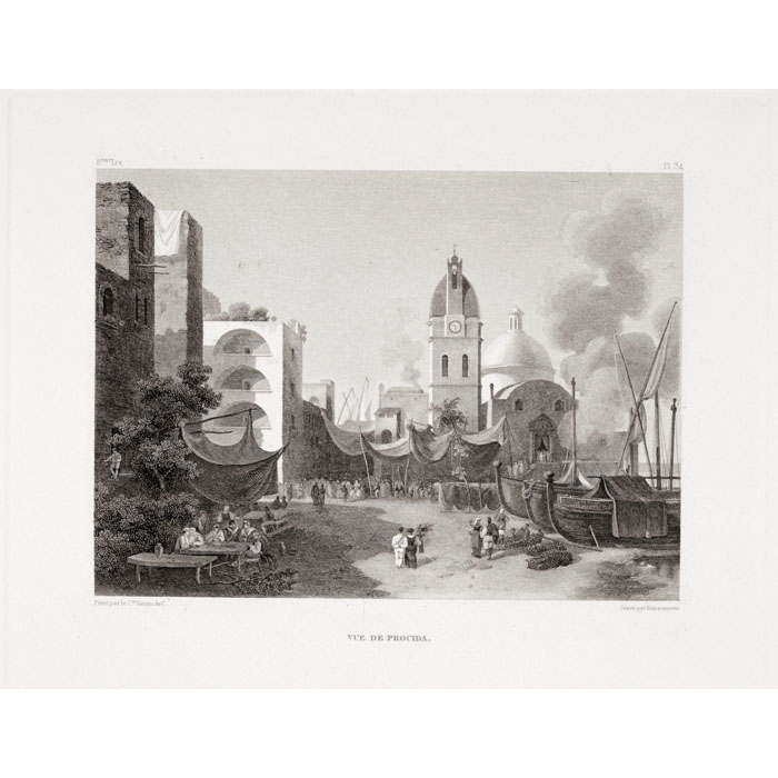 View of Procida, surroundings of Naples - Une estampe d’après Lancelot-Théodore de Turpin de Crissé