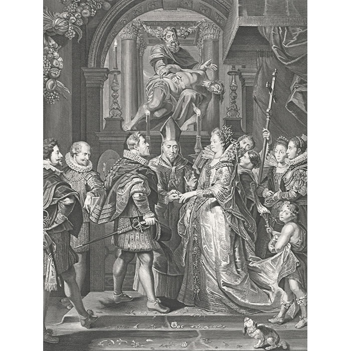 Le mariage de la reine - Une estampe d’après Petrus Paulus Rubens