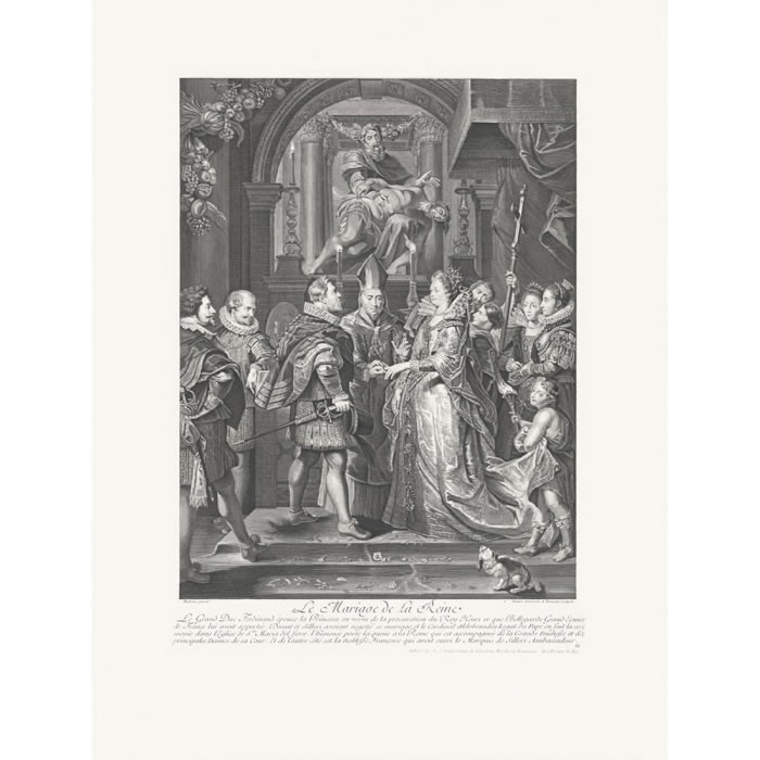 Le mariage de la reine - Une estampe d’après Petrus Paulus Rubens
