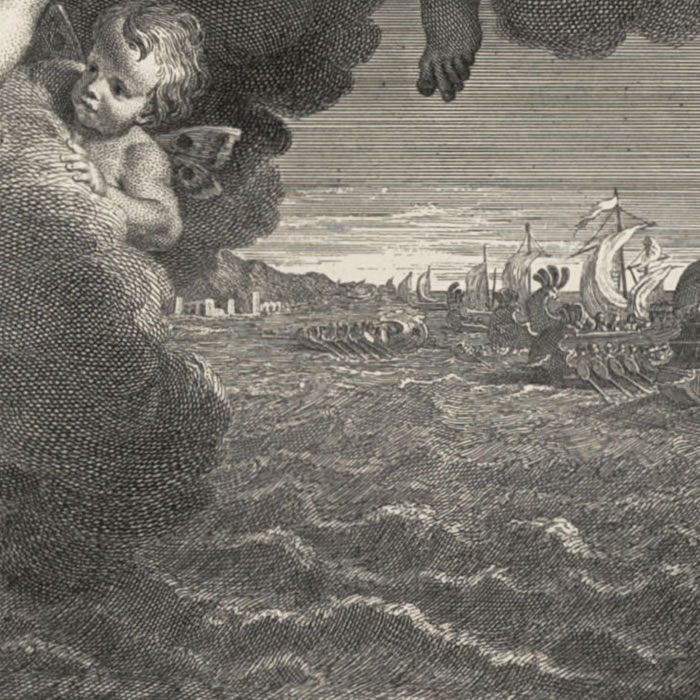 L’Air : Junon ordonne à Eole de déchaîner les vents - Une estampe d’après Louis de Boullongne
