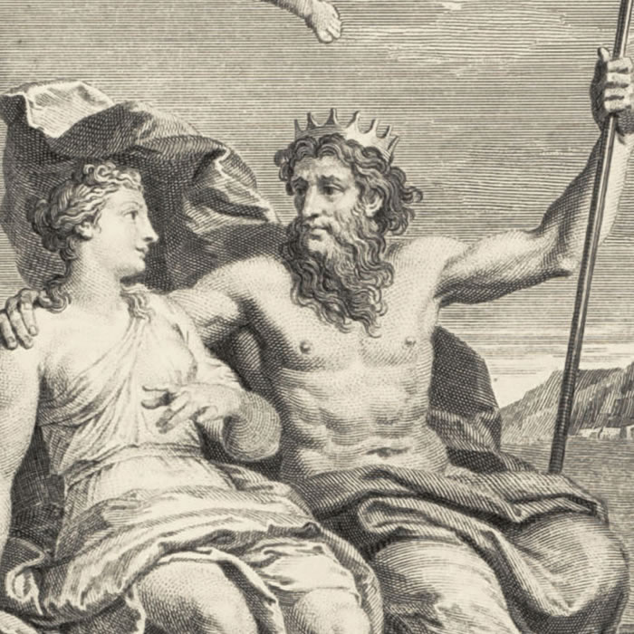 L’Eau : Triomphe de Neptune et d’Amphitrite - Une estampe d’après Louis de Boullongne