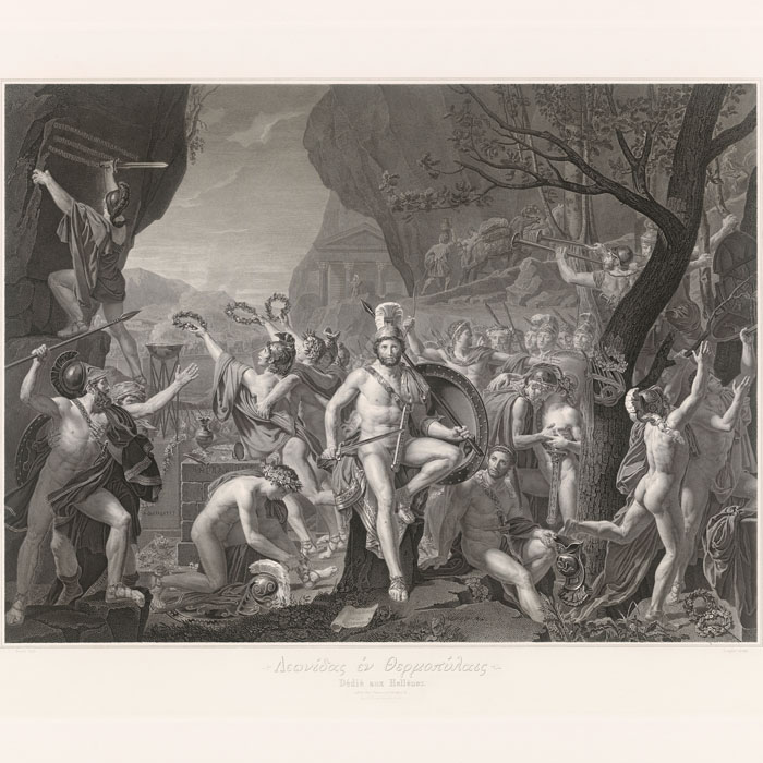 Leonidas in Thermopylae - Une estampe d’après Jacques Louis David