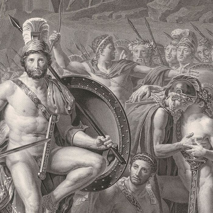 Leonidas in Thermopylae - Une estampe d’après Jacques Louis David