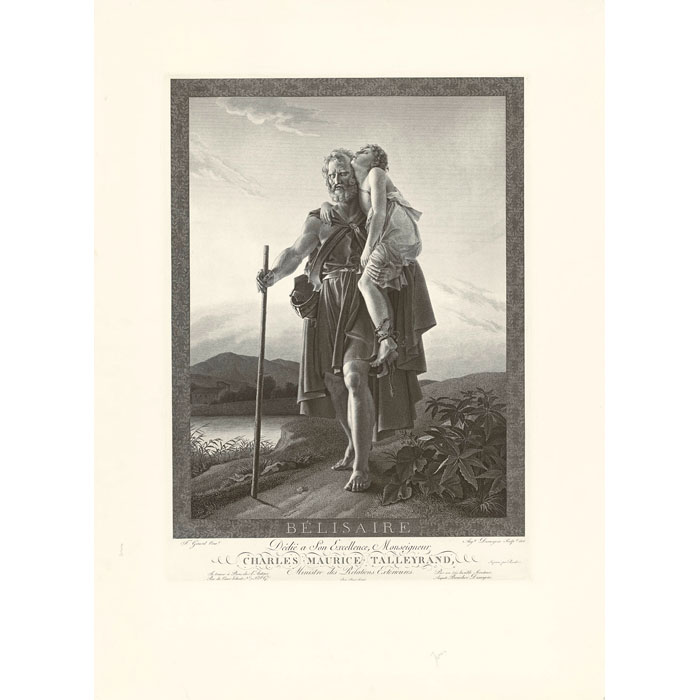 Blind Belisarius - Une estampe d’après François-Pascal-Simon Gérard
