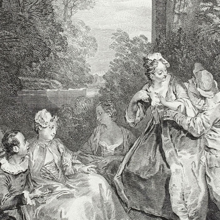 A Gallant Conversation - Une estampe d’après Nicolas Lancret