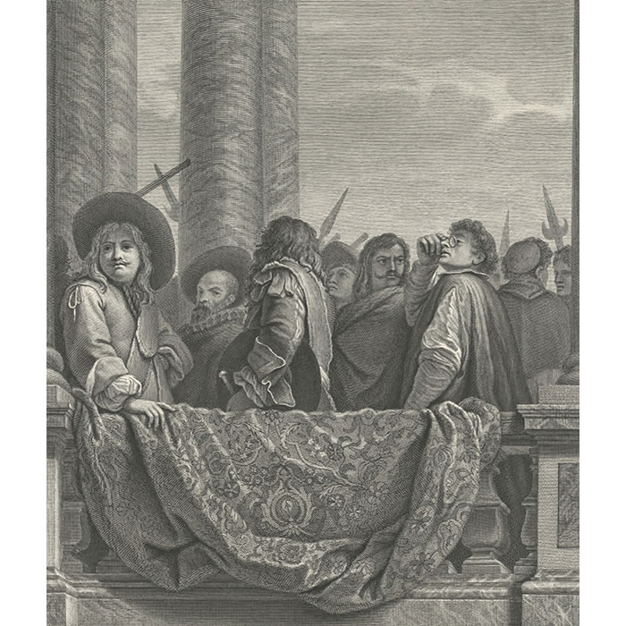 Les différentes nations de l’Europe peintes dans le grand escalier de Versailles - Une estampe d’après Charles Le Brun