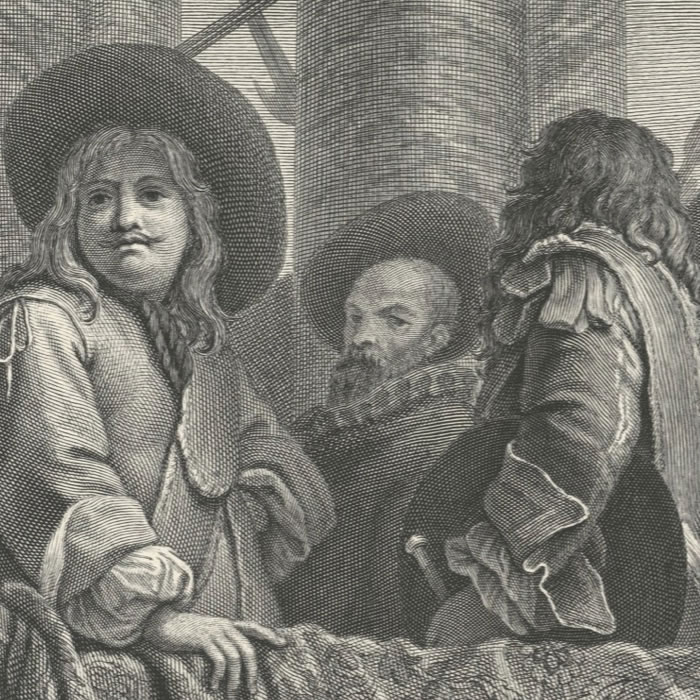 Les différentes nations de l’Europe peintes dans le grand escalier de Versailles - Une estampe d’après Charles Le Brun