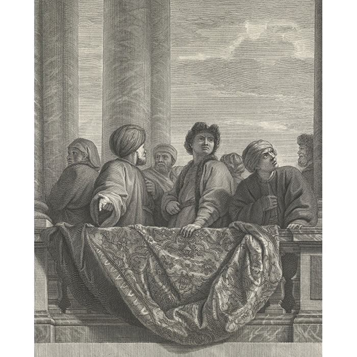 Les différentes nations de l’Asie peintes dans le grand escalier de Versailles - Une estampe d’après Charles Le Brun