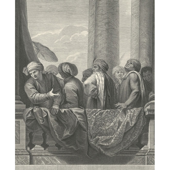 Les différentes nations de l’Afrique peintes dans le grand escalier de Versailles - Une estampe d’après Charles Le Brun