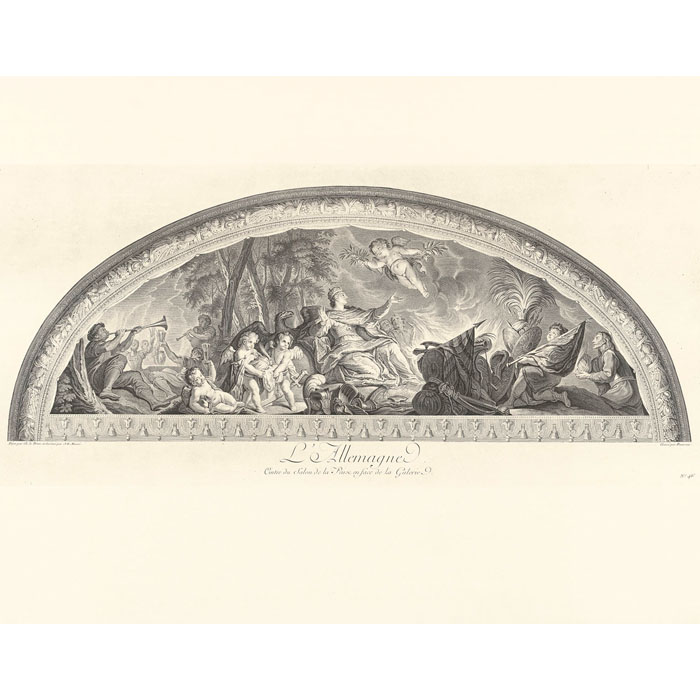 Salon de la Paix de Versailles : l’Allemagne - Une estampe d’après Charles Le Brun