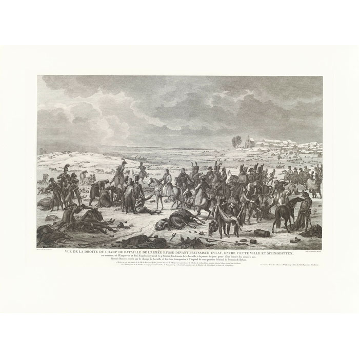 Bataille d’Eylau (9 février 1807) - Une estampe d’après Louis-François Lejeune
