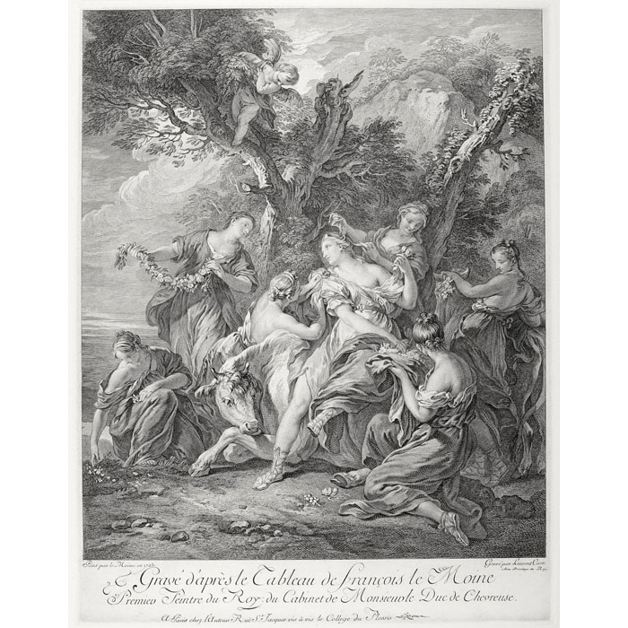 Kidnapping of Europe - Une estampe d’après François Lemoyne
