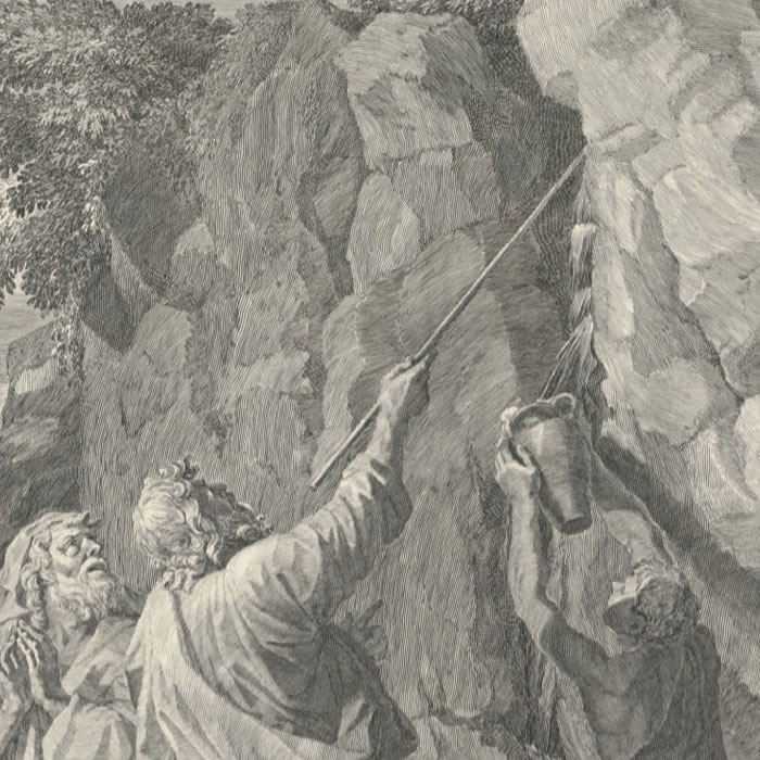 Moïse frappant le rocher - Une estampe d’après Nicolas Poussin