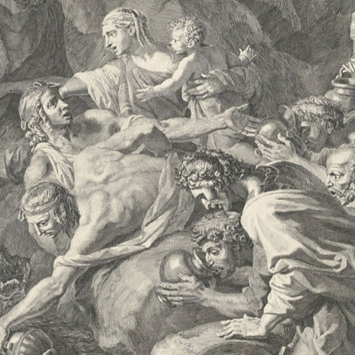 Moïse frappant le rocher - Une estampe d’après Nicolas Poussin