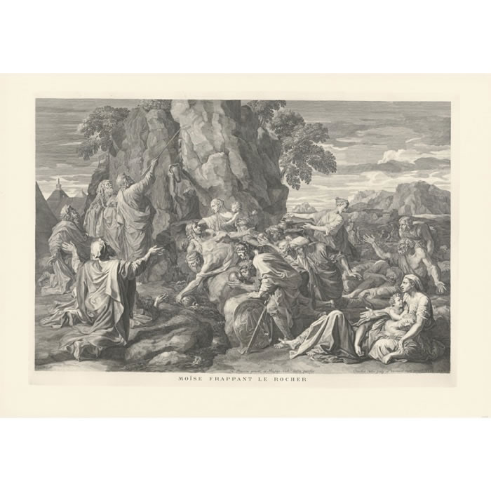 Moïse frappant le rocher - Une estampe d’après Nicolas Poussin