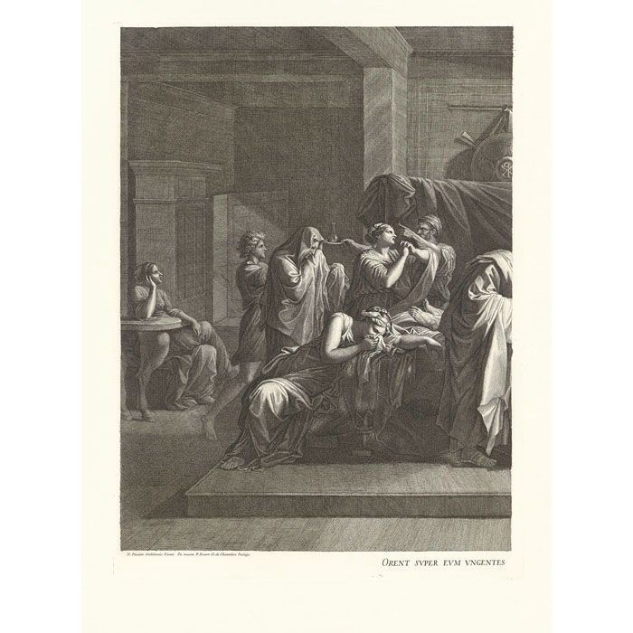The Extreme Unction (in 2 plates) - Une estampe d’après Nicolas Poussin
