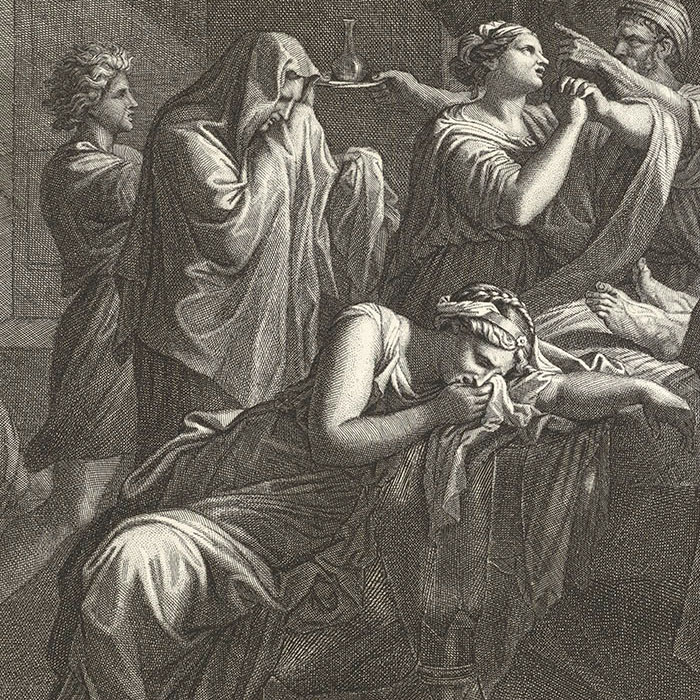 The Extreme Unction (in 2 plates) - Une estampe d’après Nicolas Poussin