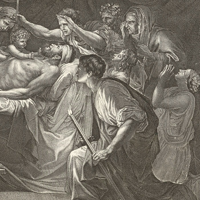 The Extreme Unction (in 2 plates) - Une estampe d’après Nicolas Poussin