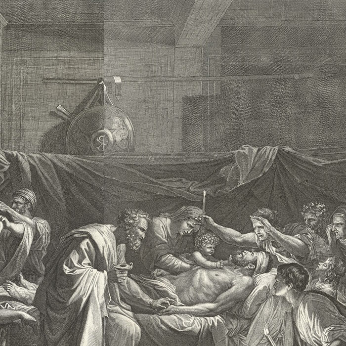 The Extreme Unction (in 2 plates) - Une estampe d’après Nicolas Poussin