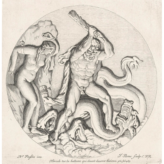 Hercule délivre Hésione - Une estampe d’après Nicolas Poussin